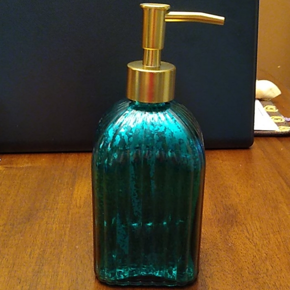 Other - NWT Glass Turquoise Square Soap Pump